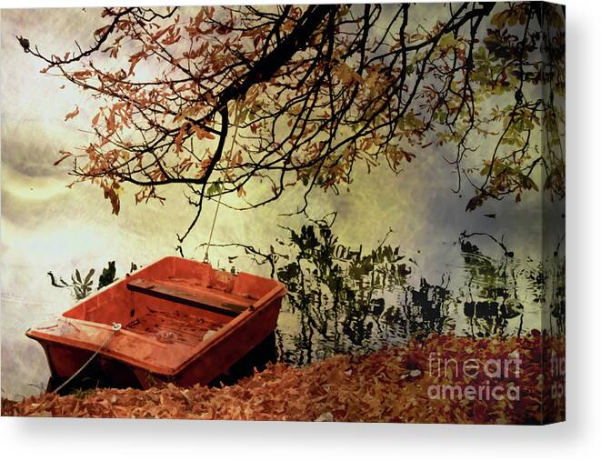 Impressionism Canvas Print featuring the photograph Abandoned Boat by Neala McCarten