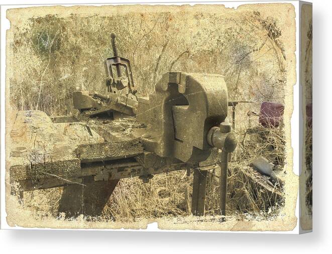 Abandoned Canvas Print featuring the photograph Abandoned Decaying Workshop 2 Antique Photo by John Twynam