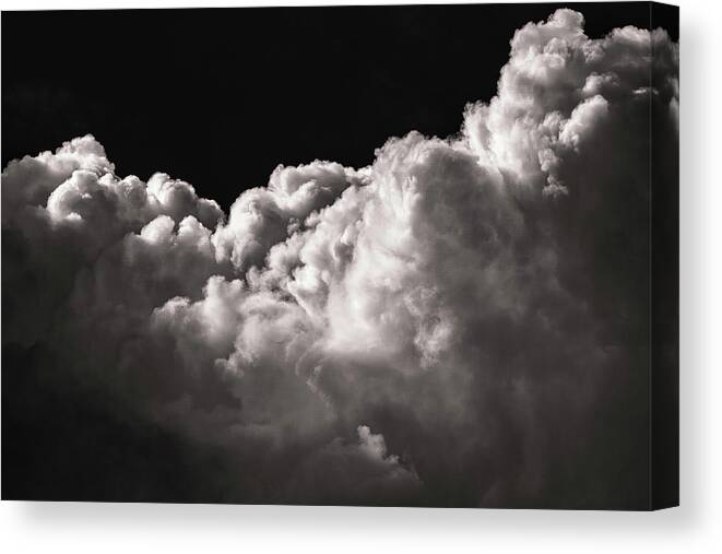 Cloudscape Canvas Print featuring the photograph Above in Monochrome by Rich Kovach