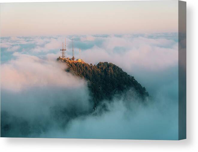 Los Angeles Canvas Print featuring the photograph Above the June Gloom 04 by Jon Bilous