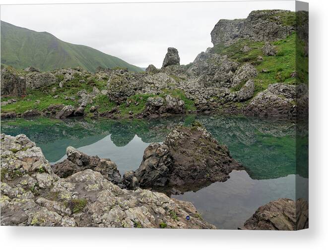 Outdoors Canvas Print featuring the photograph Abudelauri Glacier Lake, Caucasus Mountains, Georgia by Vyacheslav Argenberg