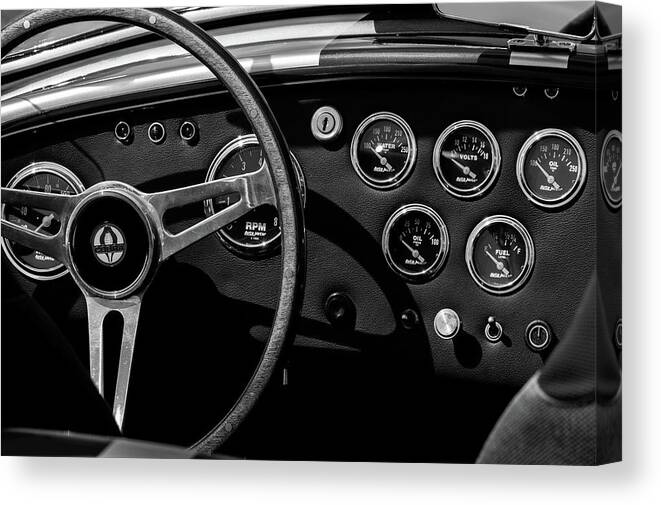 Cobra Canvas Print featuring the photograph AC Cobra Interior by Sebastian Musial