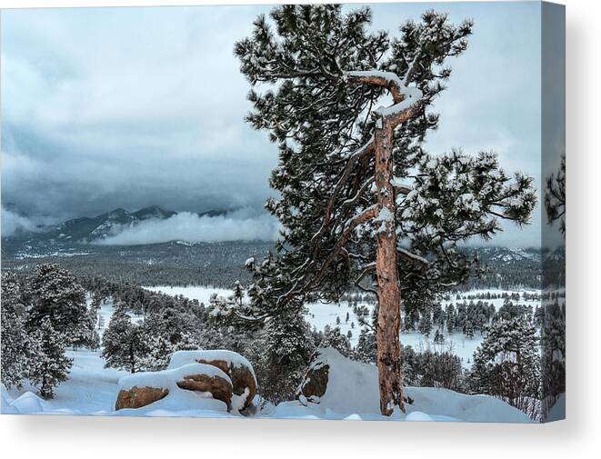 Clouds Canvas Print featuring the photograph After the Snow - 0629 by Jerry Owens