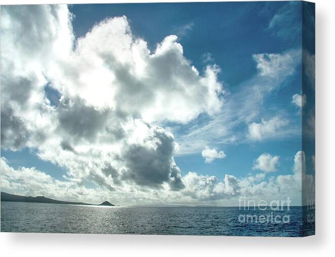 Landscape Canvas Print featuring the photograph Afternoon Clouds over Taveuni Island Fiji by Julia Hiebaum