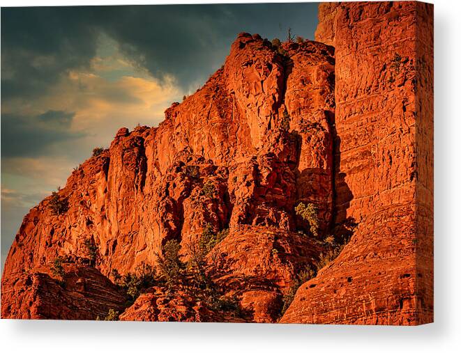 Sedona Canvas Print featuring the photograph Afternoon Light on Red Rocks - Sedona - Arizona by Stuart Litoff