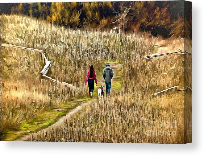 Friday Harbor Canvas Print featuring the photograph Afternoon Stroll #2 on San Juan Island by Sea Change Vibes