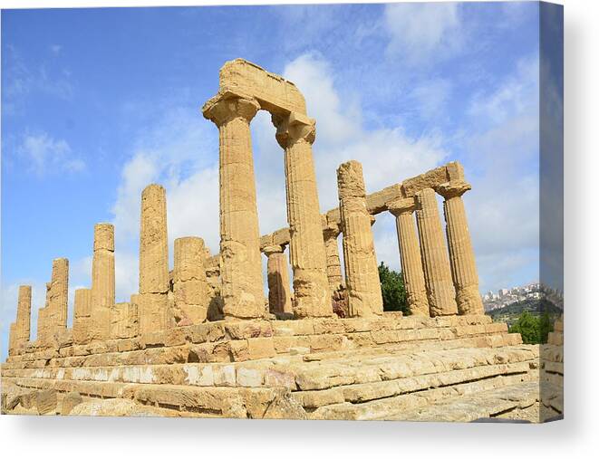 Agrigento Canvas Print featuring the photograph Agrigento, Valley of the Kings 1 by Regina Muscarella