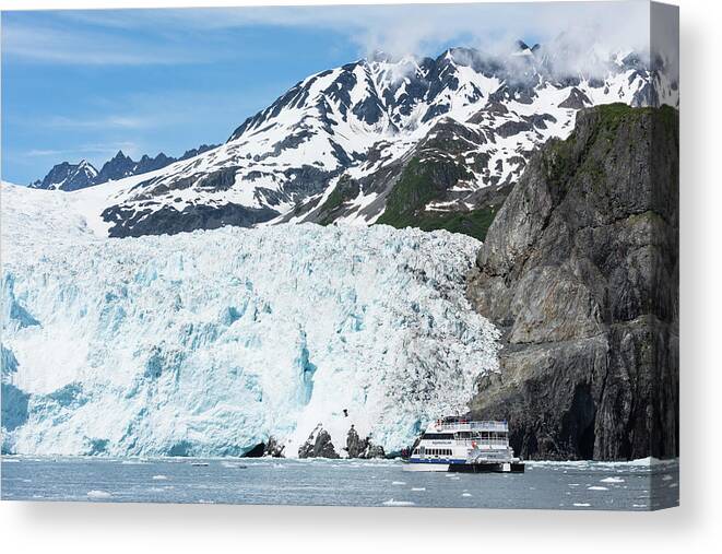 Aialik Canvas Print featuring the photograph Aialik Glacier by Travel Quest Photography