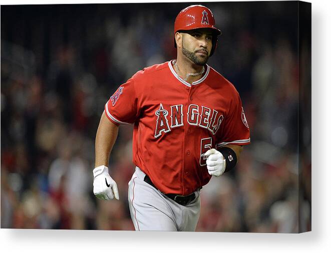American League Baseball Canvas Print featuring the photograph Albert Pujols by Patrick Smith