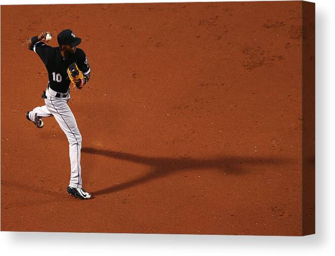 Second Inning Canvas Print featuring the photograph Alexei Ramirez and Rusney Castillo by Maddie Meyer