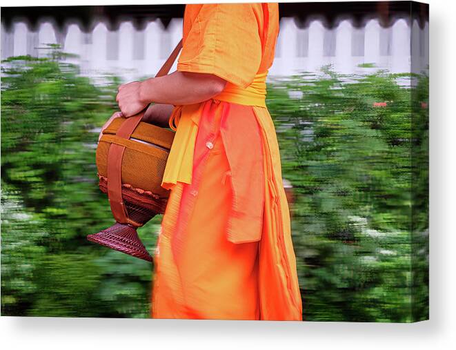 Laos Photography Canvas Print featuring the photograph Alms Bowl by Marla Brown