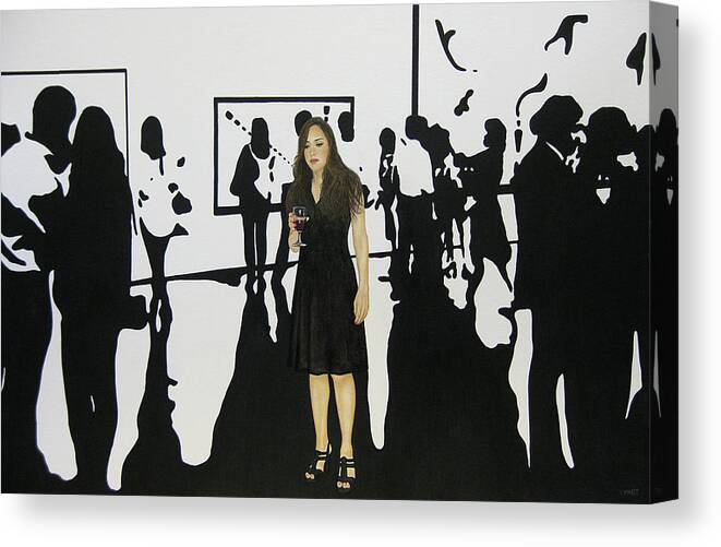 Alone In A Crowded Room Canvas Print featuring the painting Alone In A Crowded Room by Lynet McDonald