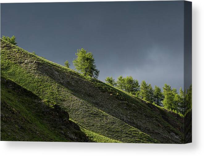 Mountain Landscape Canvas Print featuring the photograph Alpes de Haute-Provence - 15 - French Alps by Paul MAURICE