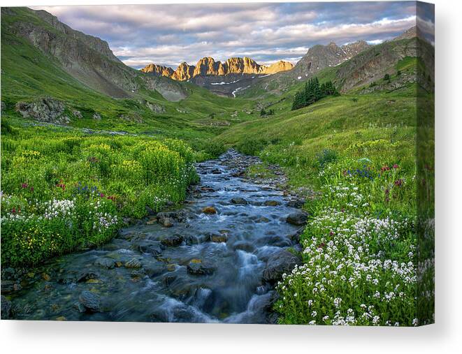 Colorado Canvas Print featuring the photograph American Basin Stream by Aaron Spong