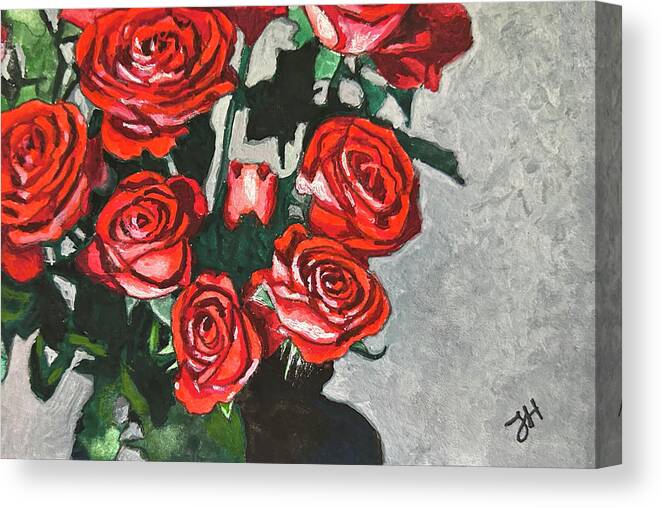 Abundance Canvas Print featuring the painting An Abundance of Roses by Jean Haynes
