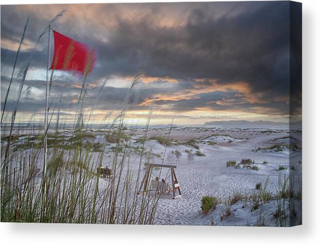 Emerald Isle Canvas Print featuring the photograph An Overview of the Point at Sunset - Emerald Isle North Carolina by Bob Decker