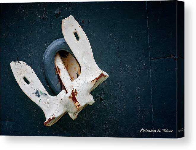 Ship Canvas Print featuring the photograph Anchor Stowed by Christopher Holmes