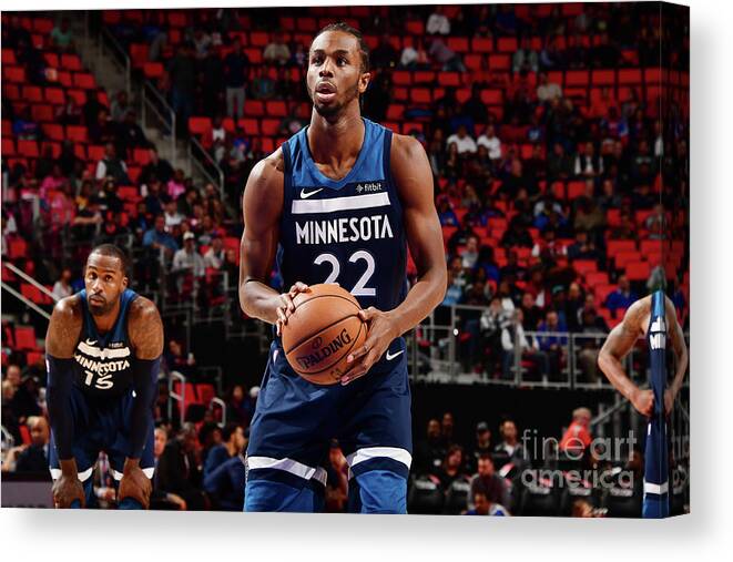Nba Pro Basketball Canvas Print featuring the photograph Andrew Wiggins by Chris Schwegler
