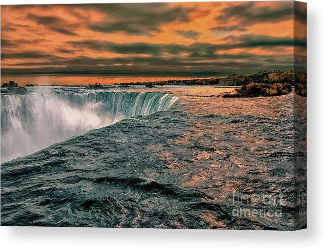 Top Artist Canvas Print featuring the photograph Angry Sunset Over Niagara Falls by Norman Gabitzsch