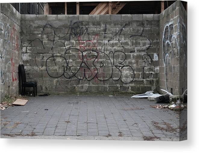 Urban Canvas Print featuring the photograph Another Inadvertent Theatre Set by Kreddible Trout