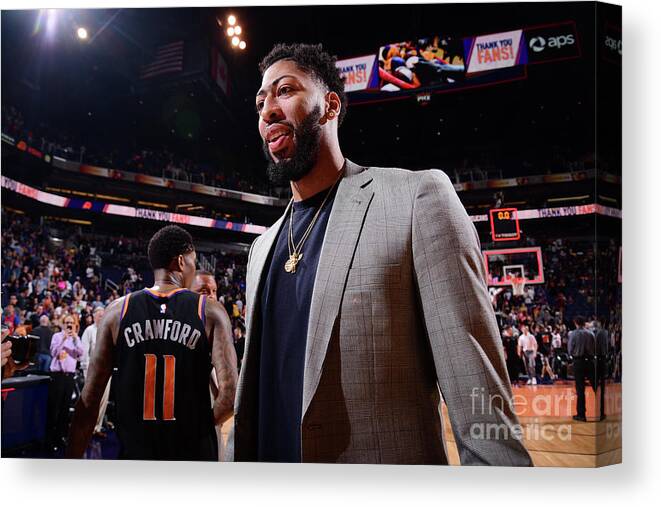 Following Canvas Print featuring the photograph Anthony Davis by Michael Gonzales