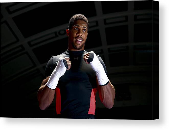 People Canvas Print featuring the photograph Anthony Joshua Media Workout by Jordan Mansfield