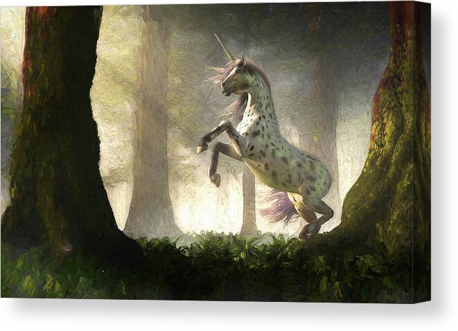 Appaloosa Canvas Print featuring the digital art Appaloosa Unicorn by Daniel Eskridge