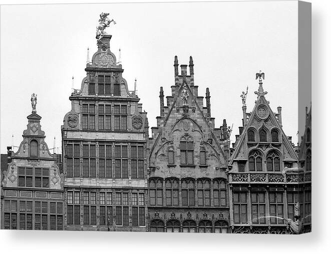 Architecture Canvas Print featuring the photograph Architecture, Main Square, Antwerp, Belgium by Jerry Griffin