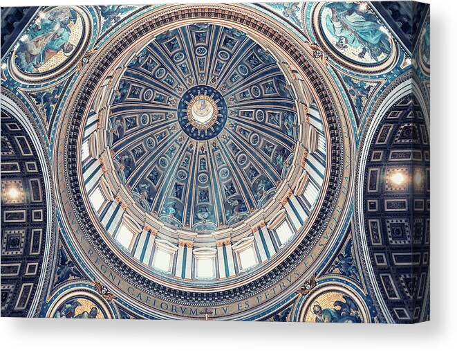 Altar Canvas Print featuring the photograph Architecture of the St Peter's Basilica by Manjik Pictures