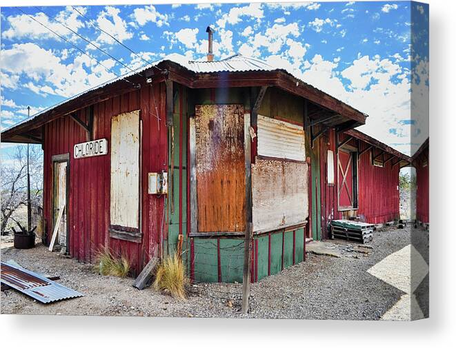 Chloride Canvas Print featuring the photograph Arizona Chloride Train Station by Kyle Hanson