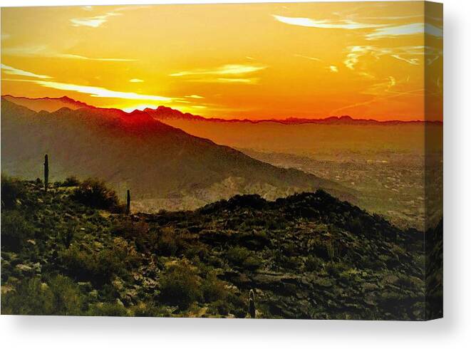  Canvas Print featuring the photograph Arizona Sunset by Brad Nellis