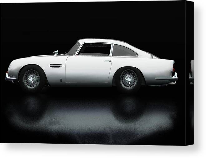E.u. Canvas Print featuring the photograph Aston Martin DB5 Lateral View by Jan Keteleer