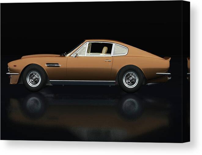 1970s Canvas Print featuring the photograph Aston Martin Vantage 1977 Lateral View by Jan Keteleer