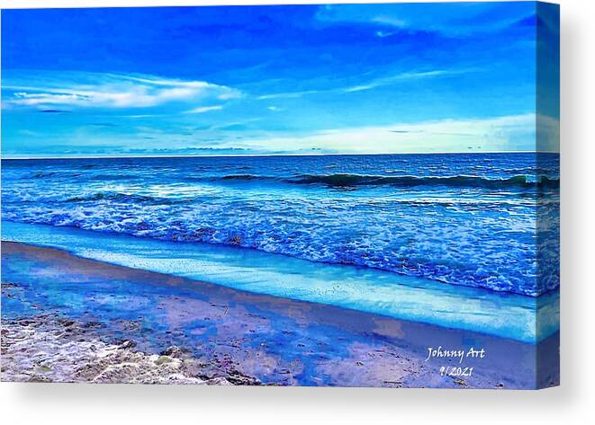 St Augustine Beach Florida John Anderson Canvas Print featuring the photograph At the End of the Day by John Anderson