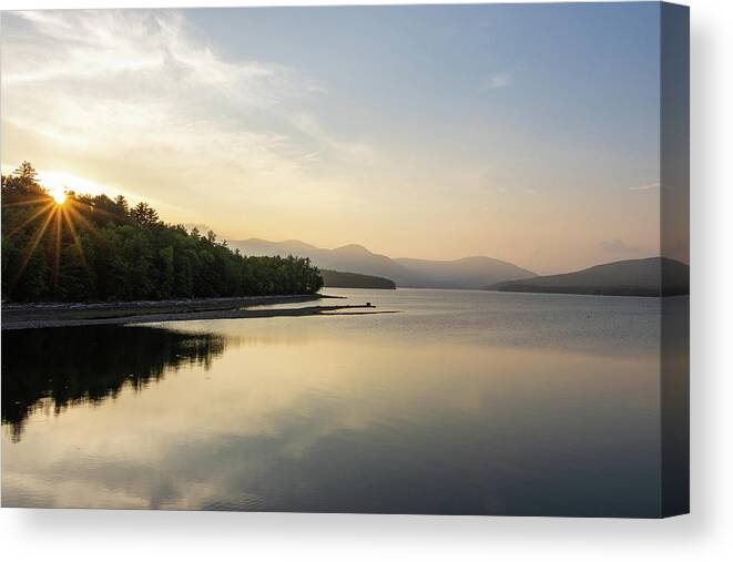 Golden Hour Canvas Print featuring the photograph August Sunset at the Ashokan by Jeff Severson