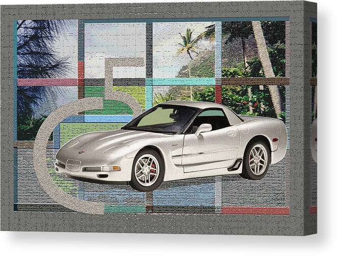 Autoart Vettes Canvas Print featuring the digital art AUTOart Vettes / C5ive by David Squibb