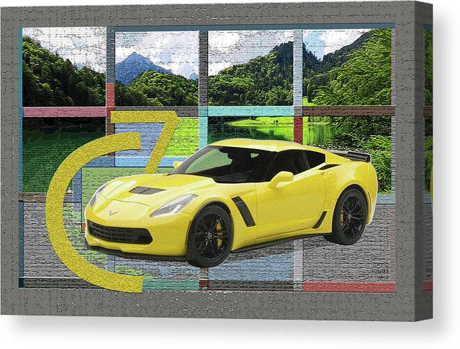 Autoart Vettes Canvas Print featuring the digital art AUTOart Vettes / C7even by David Squibb