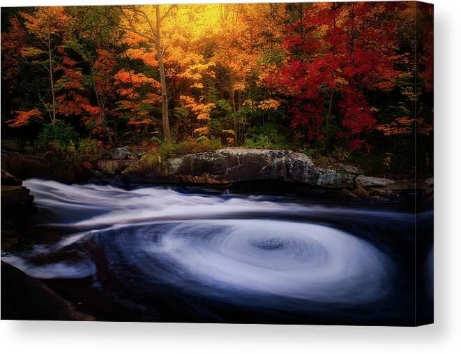 Autumn Canvas Print featuring the photograph Autumn at Rosseau Falls by Henry w Liu