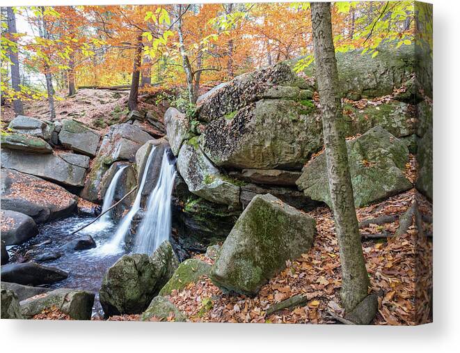 Autumn Canvas Print featuring the photograph Autumn at Trap Falls by Betty Denise