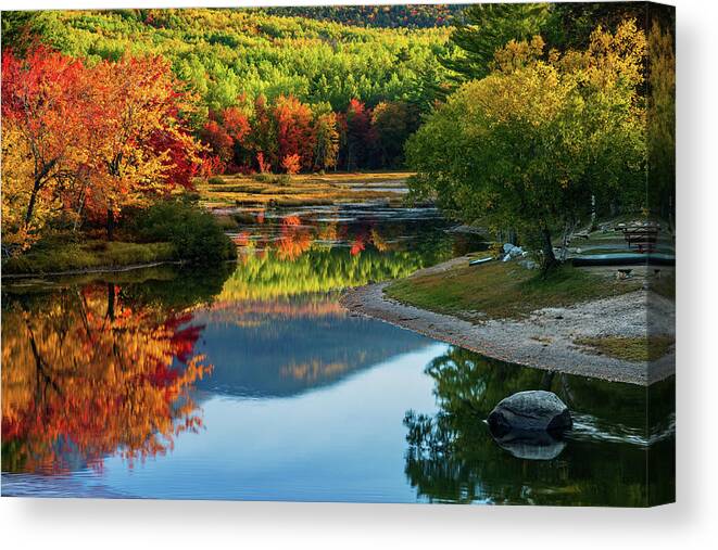 Maine Canvas Print featuring the photograph Autumn Colors 34a2784 by Greg Hartford