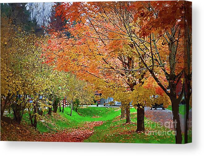 Autumn-foliage Canvas Print featuring the digital art Autumn Colors by Kirt Tisdale