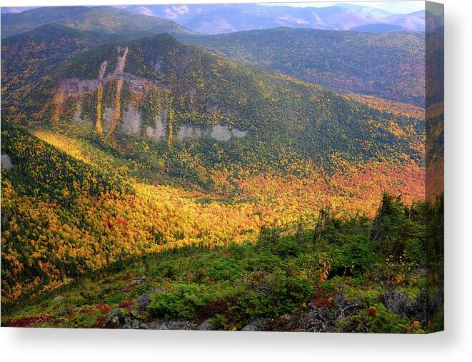 4000 Footer Canvas Print featuring the photograph Autumn Fire, Carrigain Notch. by Jeff Sinon