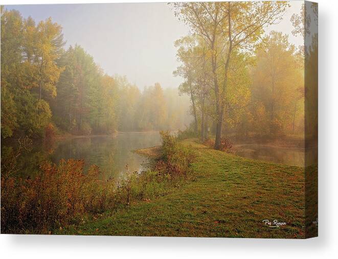 Autumn Canvas Print featuring the photograph Autumn Fog by Peg Runyan