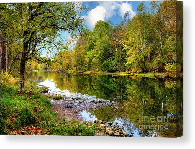 South Fork Canvas Print featuring the photograph Autumn in Northeast Tennessee by Shelia Hunt