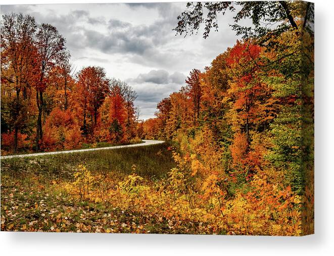 Up Canvas Print featuring the photograph Autumn in the UP - Highway 58 by William Christiansen