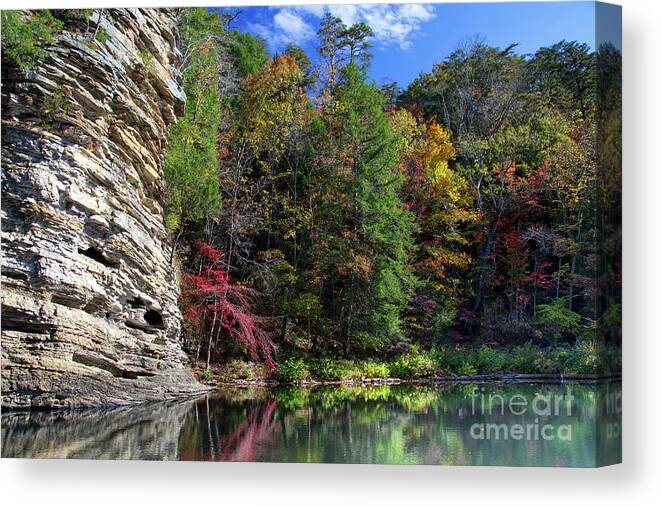 Tennessee Canvas Print featuring the photograph Autumn Reflections by Phil Perkins