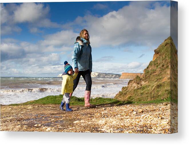 One Parent Canvas Print featuring the photograph Autumn Walks in the West Wight by s0ulsurfing - Jason Swain