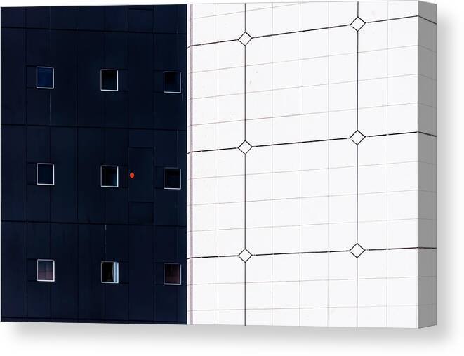 Architecture Canvas Print featuring the photograph Back And white by Manjik Pictures