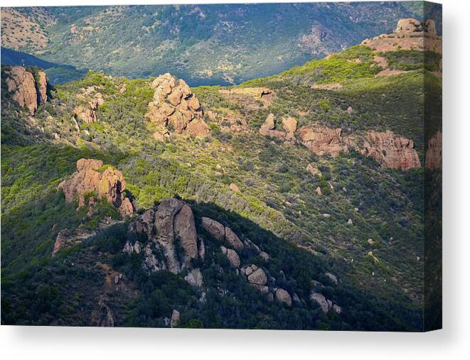 California Canvas Print featuring the photograph Backbone Trail Shadows by Kyle Hanson