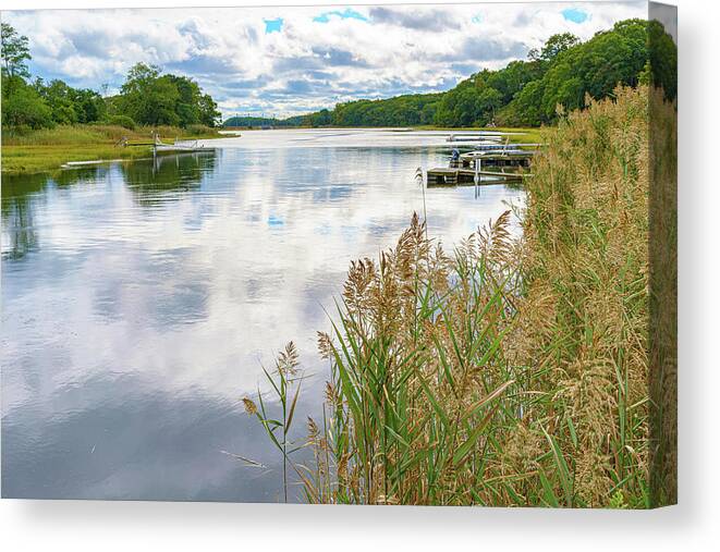 Scenic Canvas Print featuring the photograph Backwater Reflections by Marianne Campolongo